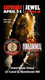 ‼️🔥🎼 MANCHESTER, NH 🎼🔥‼️

IT'S YOUR TURN 🔊

The "Sons of Seattle Tour" continues on Saturday 4/25, at Jewel Music Venue Manchester NH hosting 2 of the best Tributes on the Northeast Coast. If you want to be part of the grunge movement that defined an entire generation then don't miss this! 
Get Your pre-sale tickets 🎟 here 👇👇👇👇👇👇
https://events.ticketleap.com/tickets/jewel/chriscornelltribute

The Experiment - Pearl Jam Experience: Is New England's best tribute to Pearl Jam. Delivering all the powerful hits you've loved for decades. Get ready for some crowd surfing and a truly authentic PJ experience.

⬆️⬆️⬆️⬆️⬆️
We will also be collaborating on ⚠️"HUNGER STRIKE"⚠️ 
⬇️⬇️⬇️⬇️⬇️

King Animal - The Chris Cornell Experience: Has been touring the Northeast Coast with "The Sons of Seattle Tour " for over a year and authenticitally delivers all of Chris Cornell's iconic catalog. From Soundgarden/Temple of The Dog/ Audioslave and CC Solo career there is always an epic anthem/sing along for all Chris Cornell fans.
#chriscornell #soundgarden #audioslave #pearljam #newengland